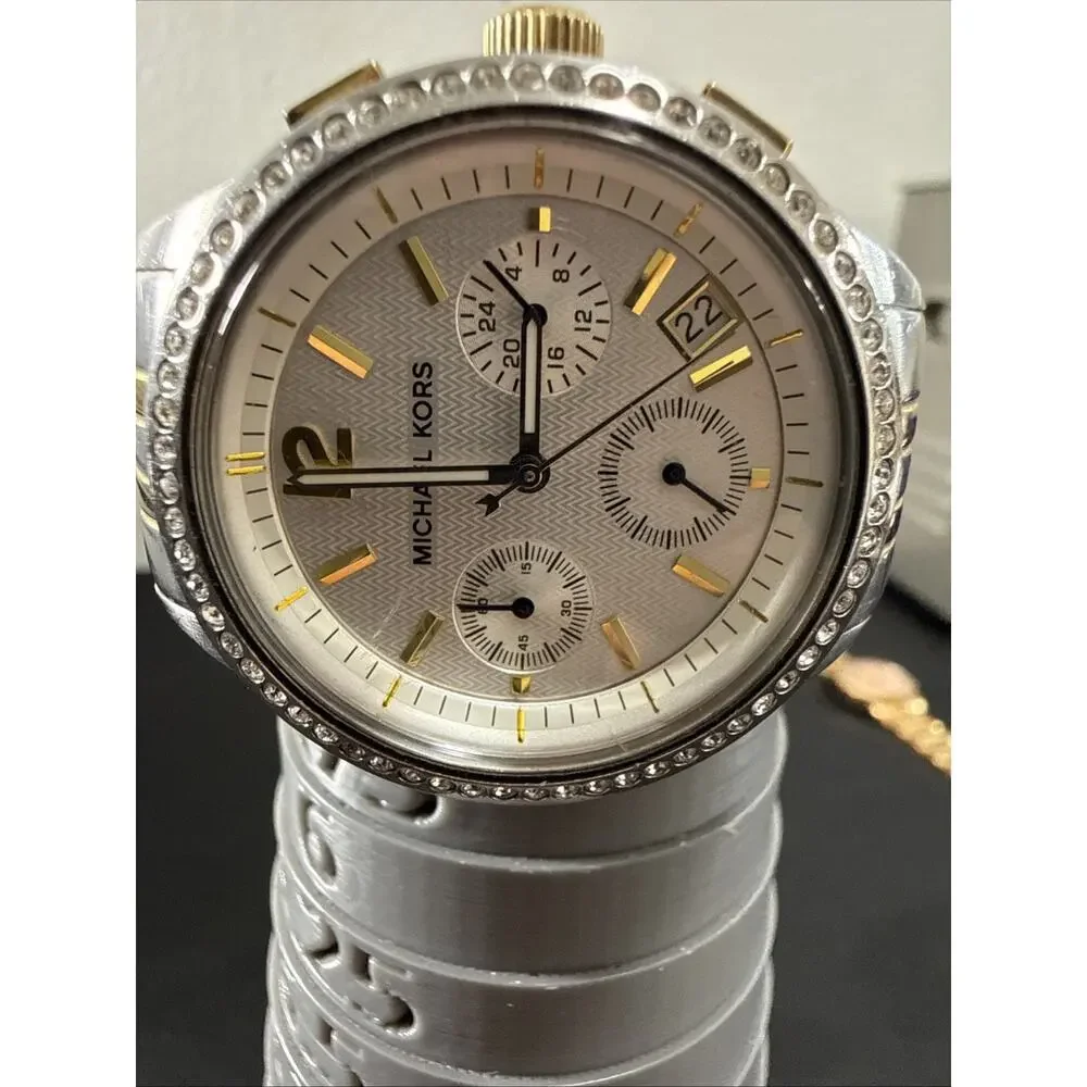 WOMENS MICHAEL KORS RITZ MK-5098 5.5-5.75” BAND 38mm CASE NEW BATTERY (B28)
